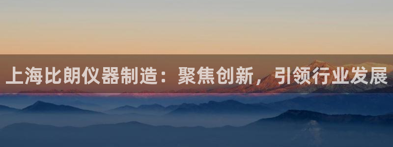 天宏娱乐app：上海比朗仪器制造：聚焦创新，引领行业发展