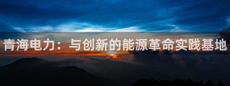 天宏娱乐直播直播间：青海电力：与创新的能源革命实践基地