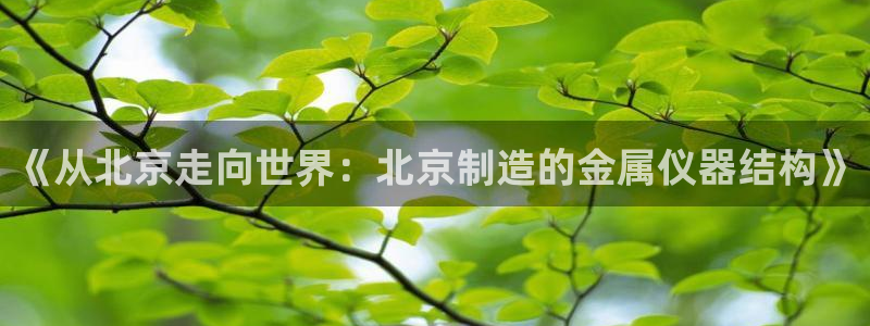 天宏娱乐倒闭了吗最近：《从北京走向世界：北京制造的金属仪器结