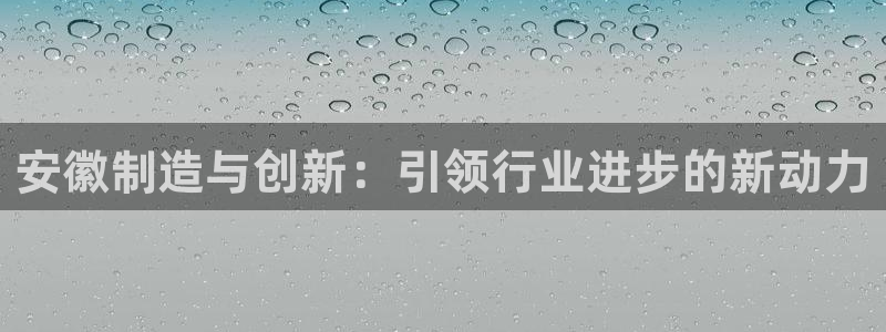 天宏娱乐倒闭了吗最近：安徽制造与创新：引领行业进步的新动力
