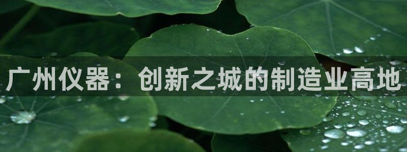 天宏娱乐梁善良：广州仪器：创新之城的制造业高地