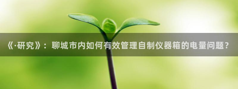 天宏娱乐魂师对决：《·研究》：聊城市内如何有效管理自制仪器箱