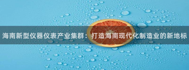 天宏娱乐开户：海南新型仪器仪表产业集群：打造海南现代化制造业