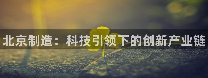 天宏娱乐2主管：北京制造：科技引领下的创新产业链