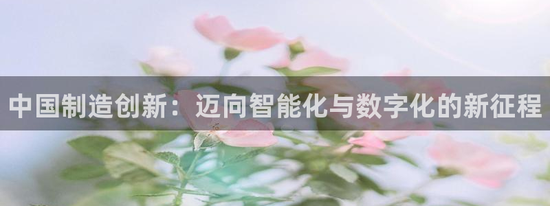 天宏 娱乐属于什么平台：中国制造创新：迈向智能化与数字化的新