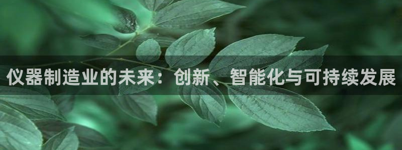 天宏娱乐怎样赚钱的：仪器制造业的未来：创新、智能化与可持续发